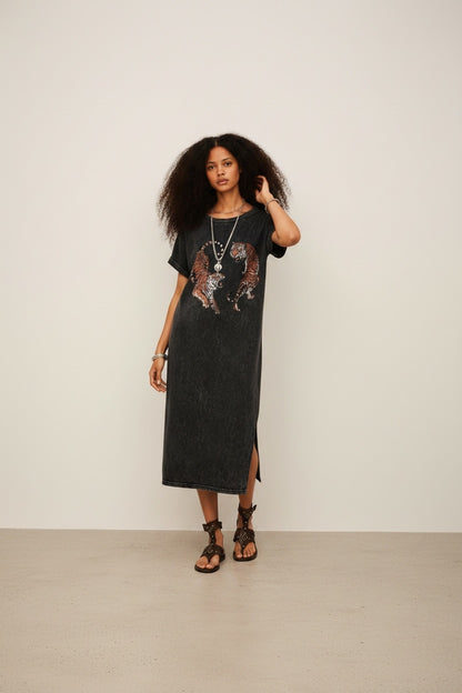 TWO TIGERS  MINERAL GRAPHIC DRESS