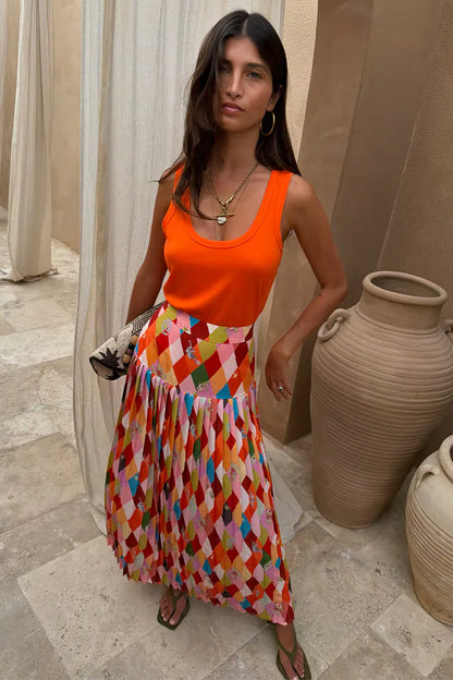 Never Fully Dressed Scoop tank in Coral