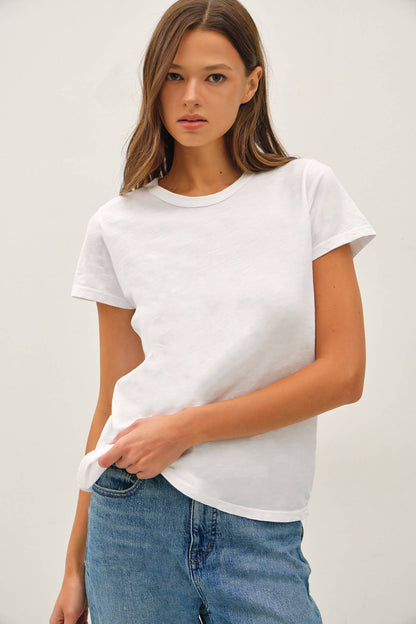 Paperdoll basics  COTTON SLUB TEE in White