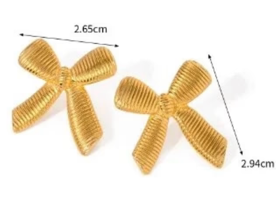 Ribbon Bow Stud Earrings
