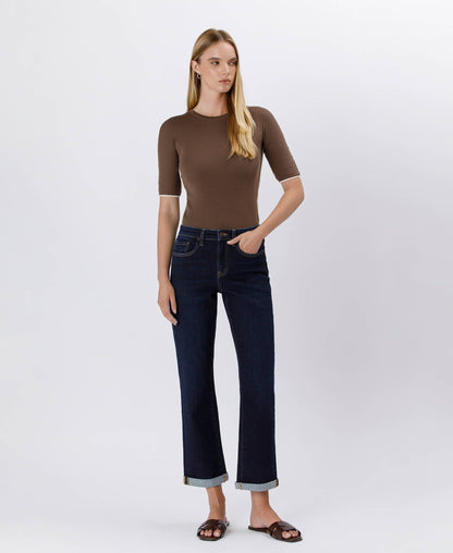 Bella CUFFED CROP STRAIGHT JEANS- some sizes preorder