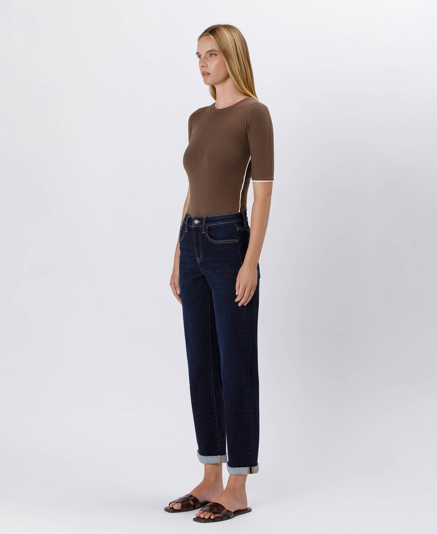 Bella CUFFED CROP STRAIGHT JEANS- some sizes preorder