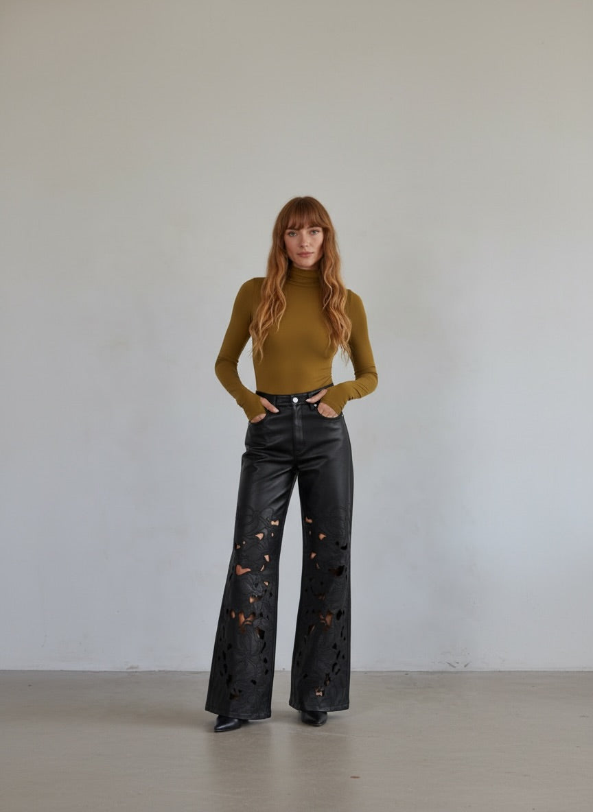 The Fleur Vegan leather pant