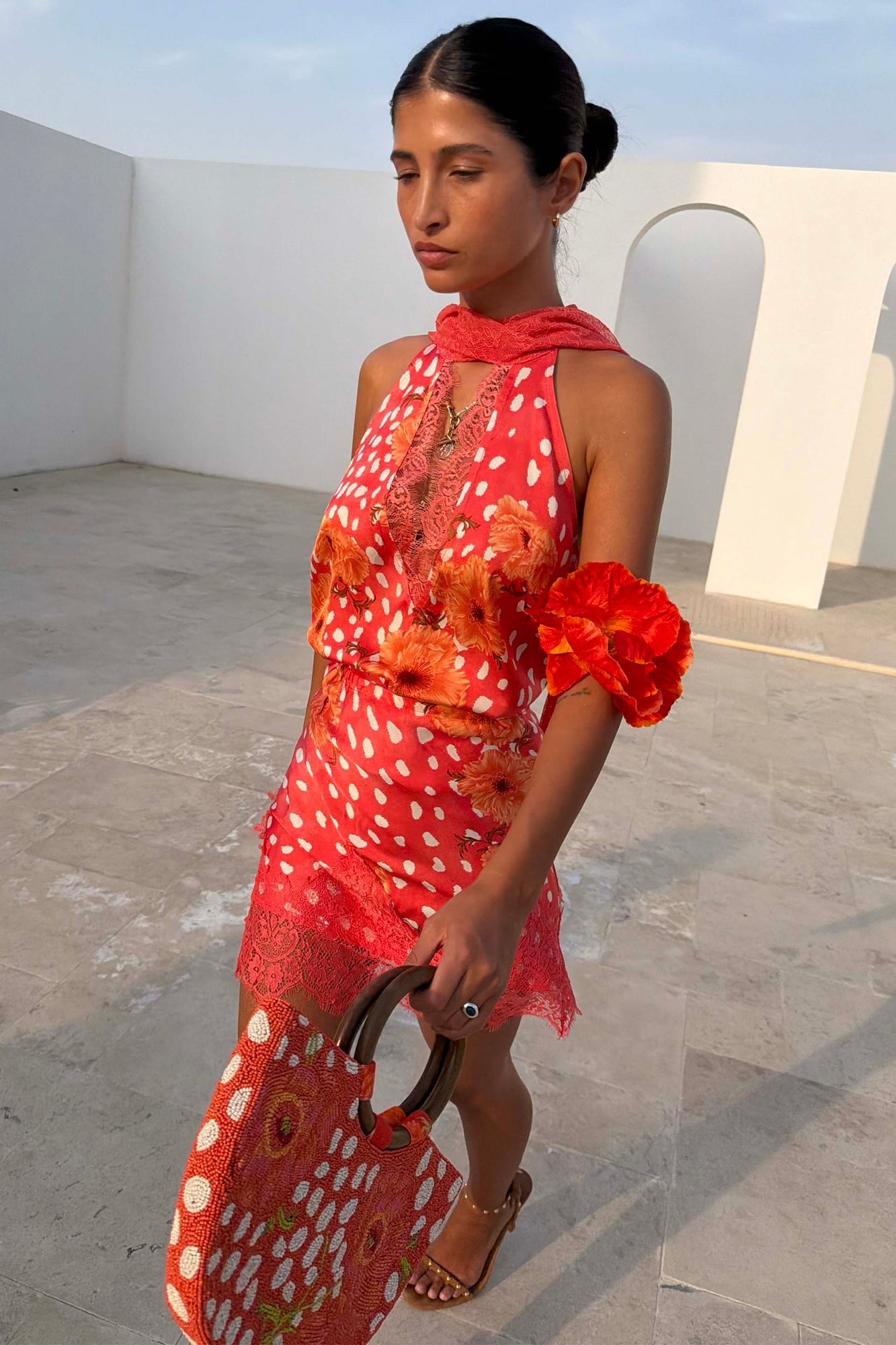 Coral poppy top by NFD