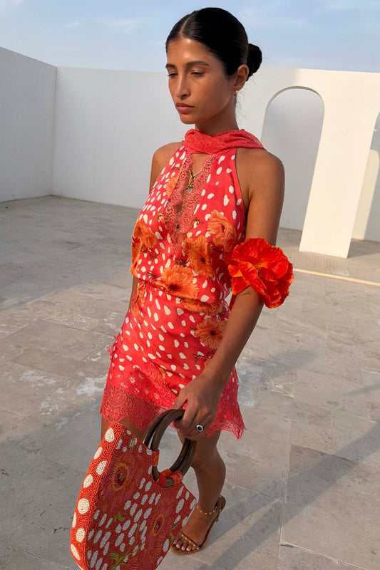 Coral poppy top by NFD