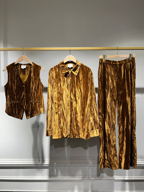 Danny crinkled velvet blouse
