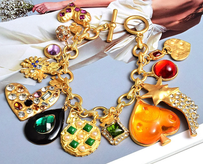 Loads Charm Bracelet- Hearts and Stones
