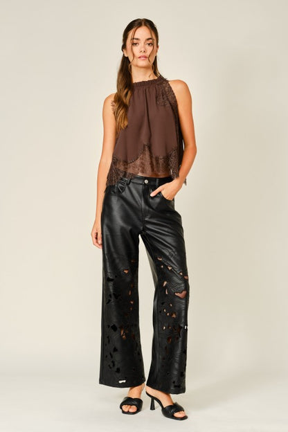 The Fleur Vegan leather pant