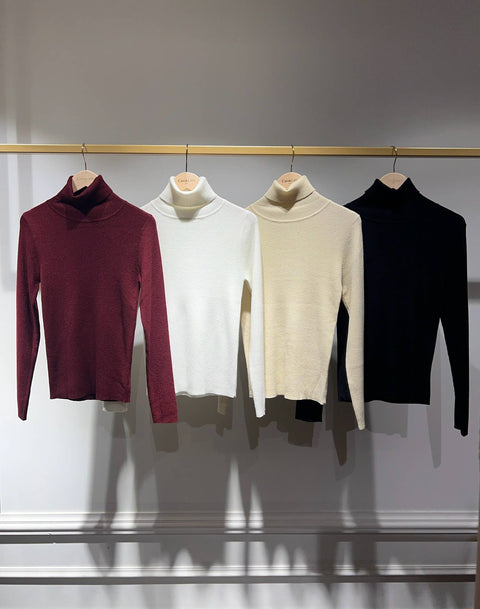 Bordeaux knit turtleneck