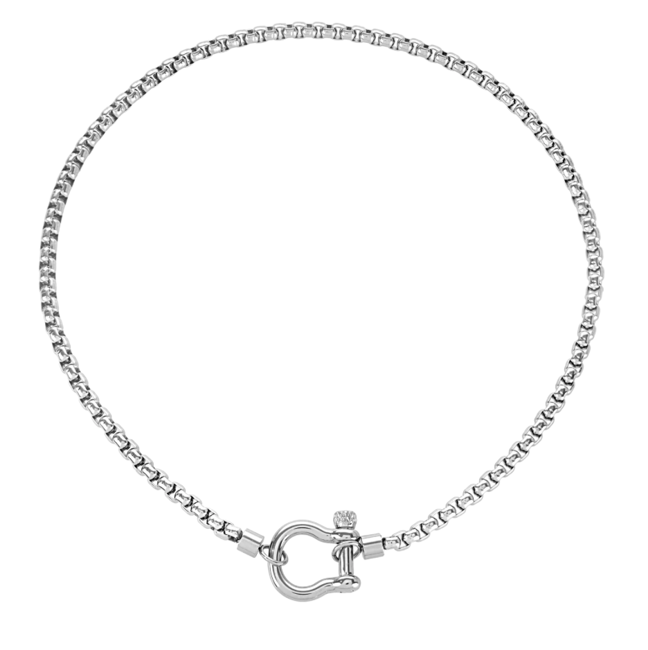 Carabiner horse Bit- Charm Chain  Two Tone