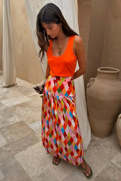 Never Fully Dressed Scoop tank in Coral