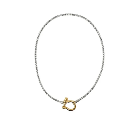 Carabiner horse Bit- Charm Chain  Two Tone