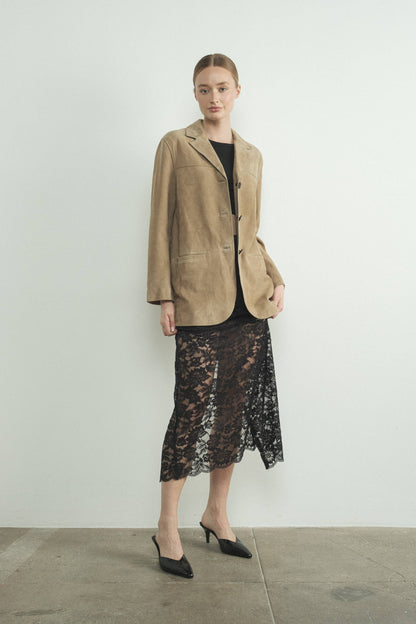 MAJORS FAUX SUEDE BLAZER in CAMEL