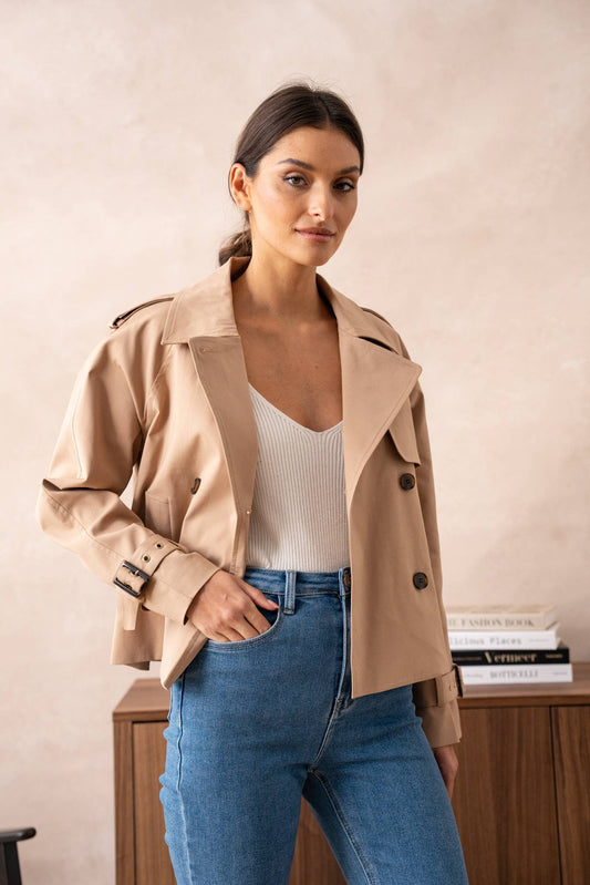 ‘Paris is calling’ cropped trench (more colors)