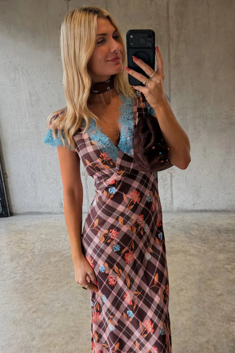 Check floral dress by NFD