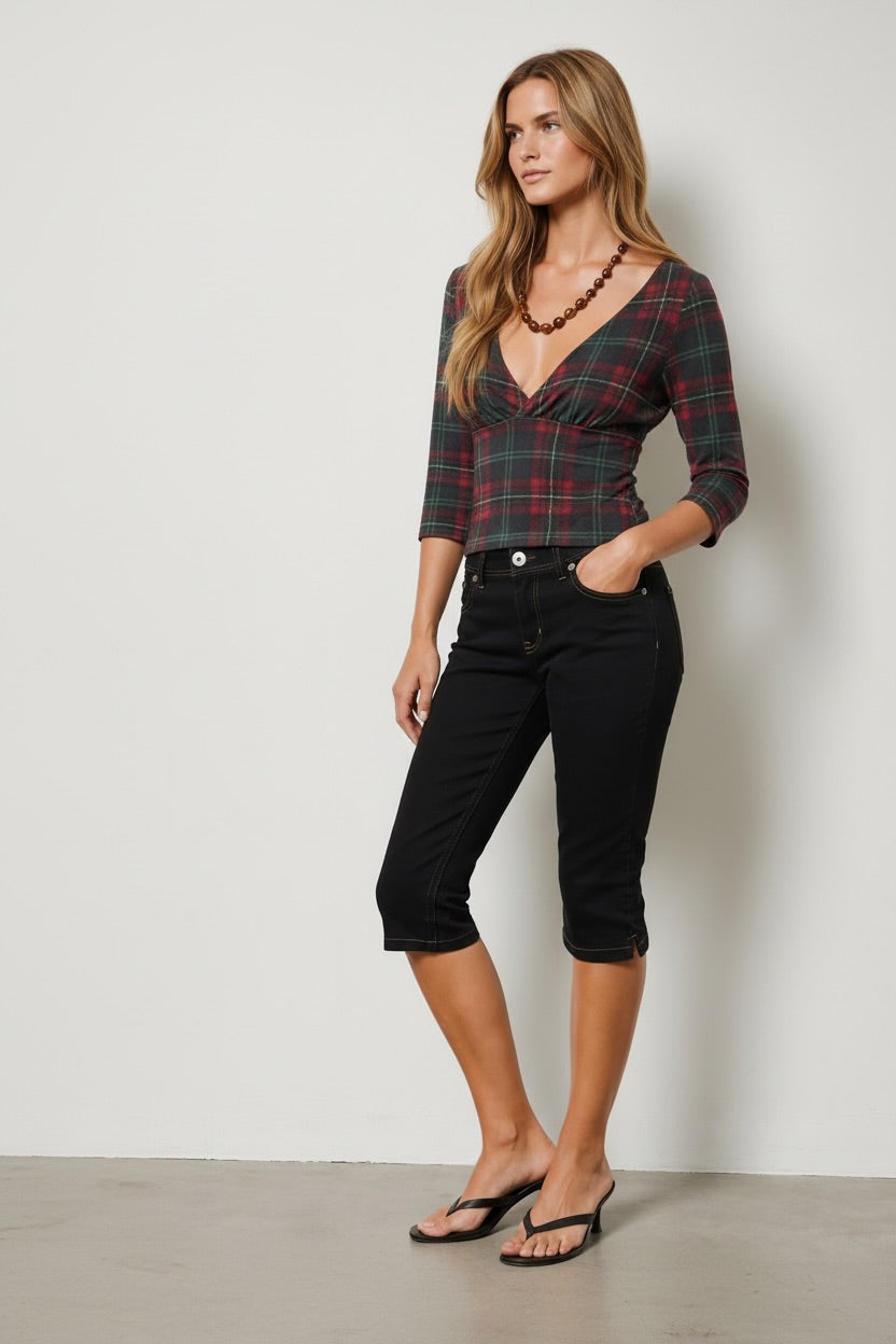 Holly plaid top