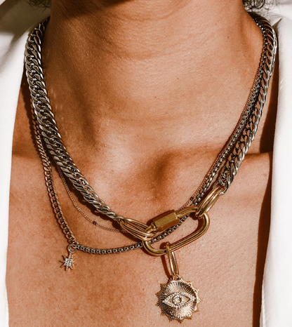 Evil Eye Carabiner Necklace