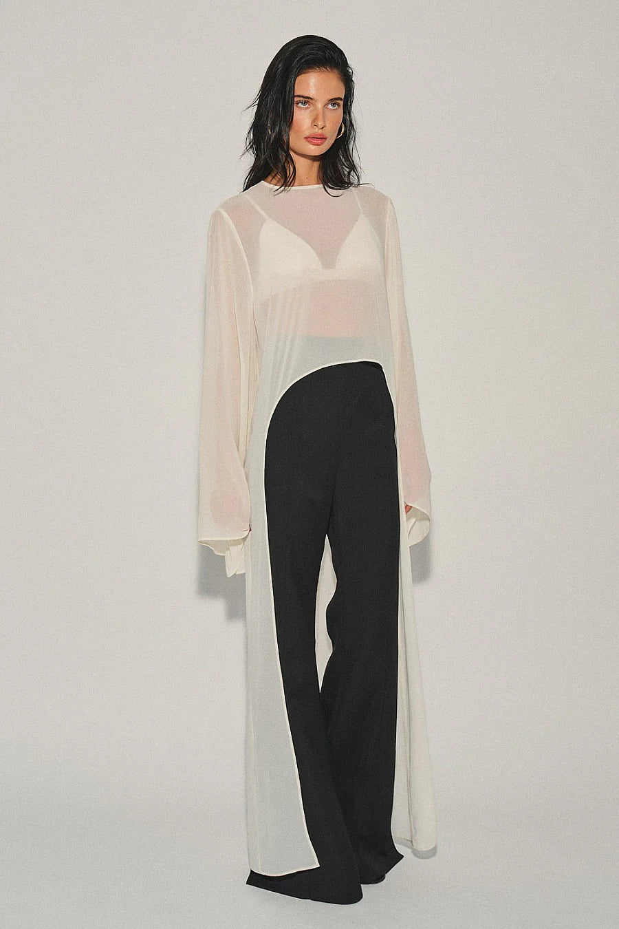 Whisper chiffon overlay top(more colors)