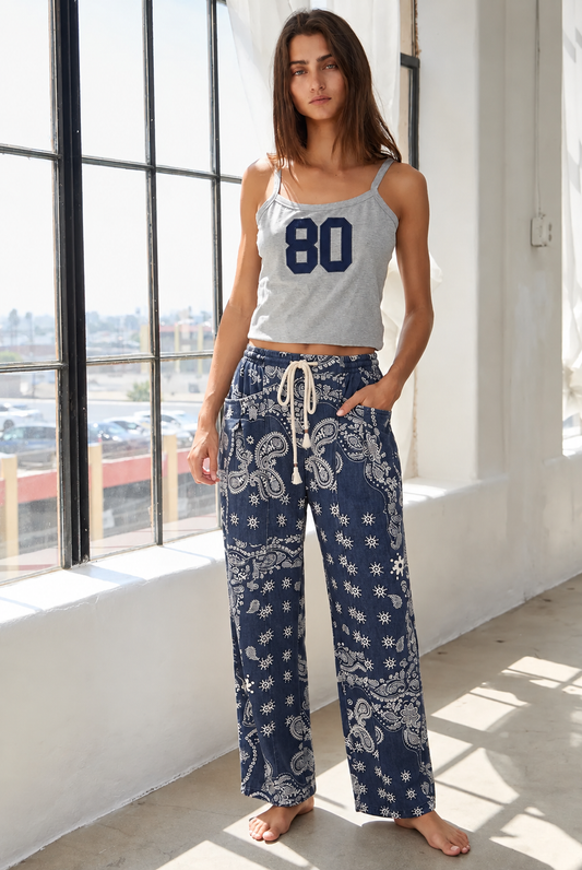 The bandana denim trousers