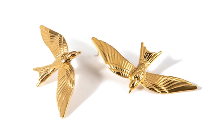 Take Flight- Swallow Bird 18K gold Earrings
