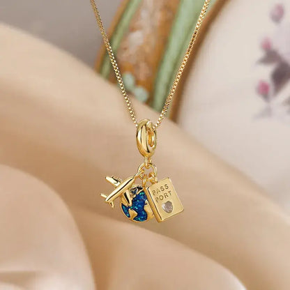 18K Gold Plated Camera Pendant Necklace
