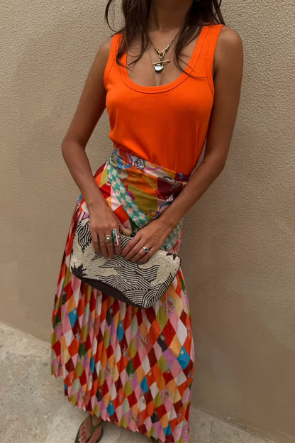 Never Fully Dressed Scoop tank in Coral