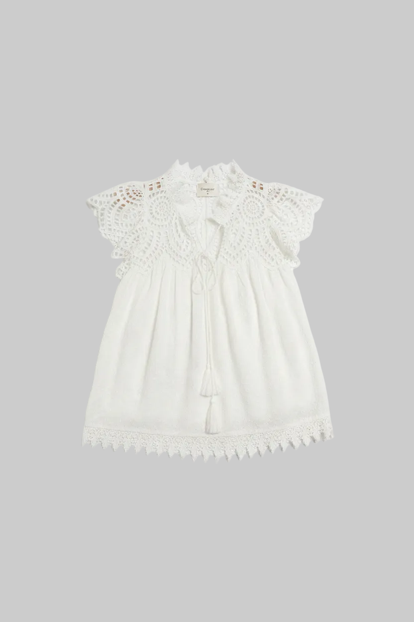 Elsa embroidered cotton top