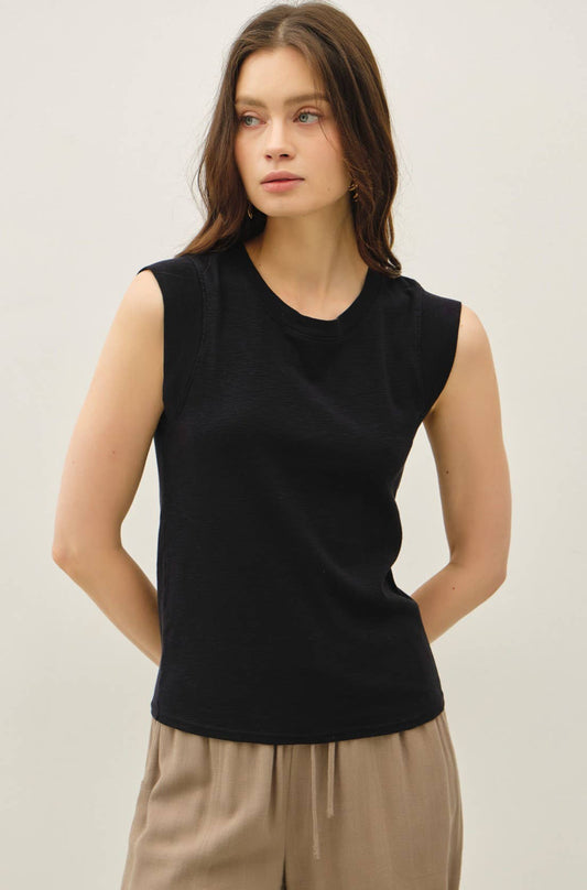 BASICS COTTON CREW NECK TANK TOP