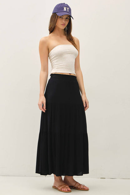 Zoe tiered midi skirt