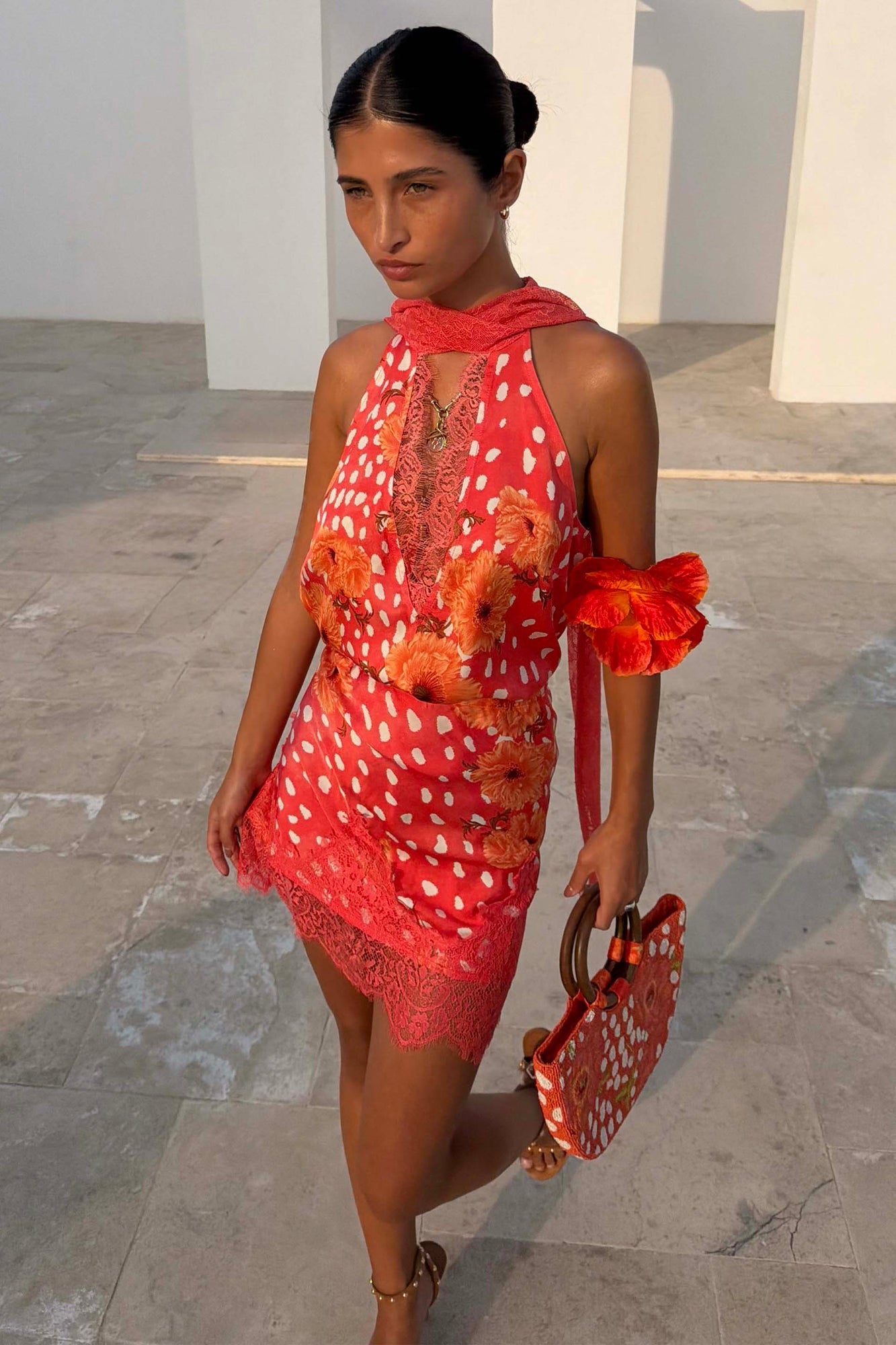 Coral poppy top by NFD