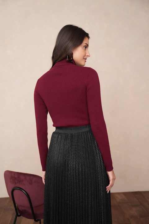 Bordeaux knit turtleneck