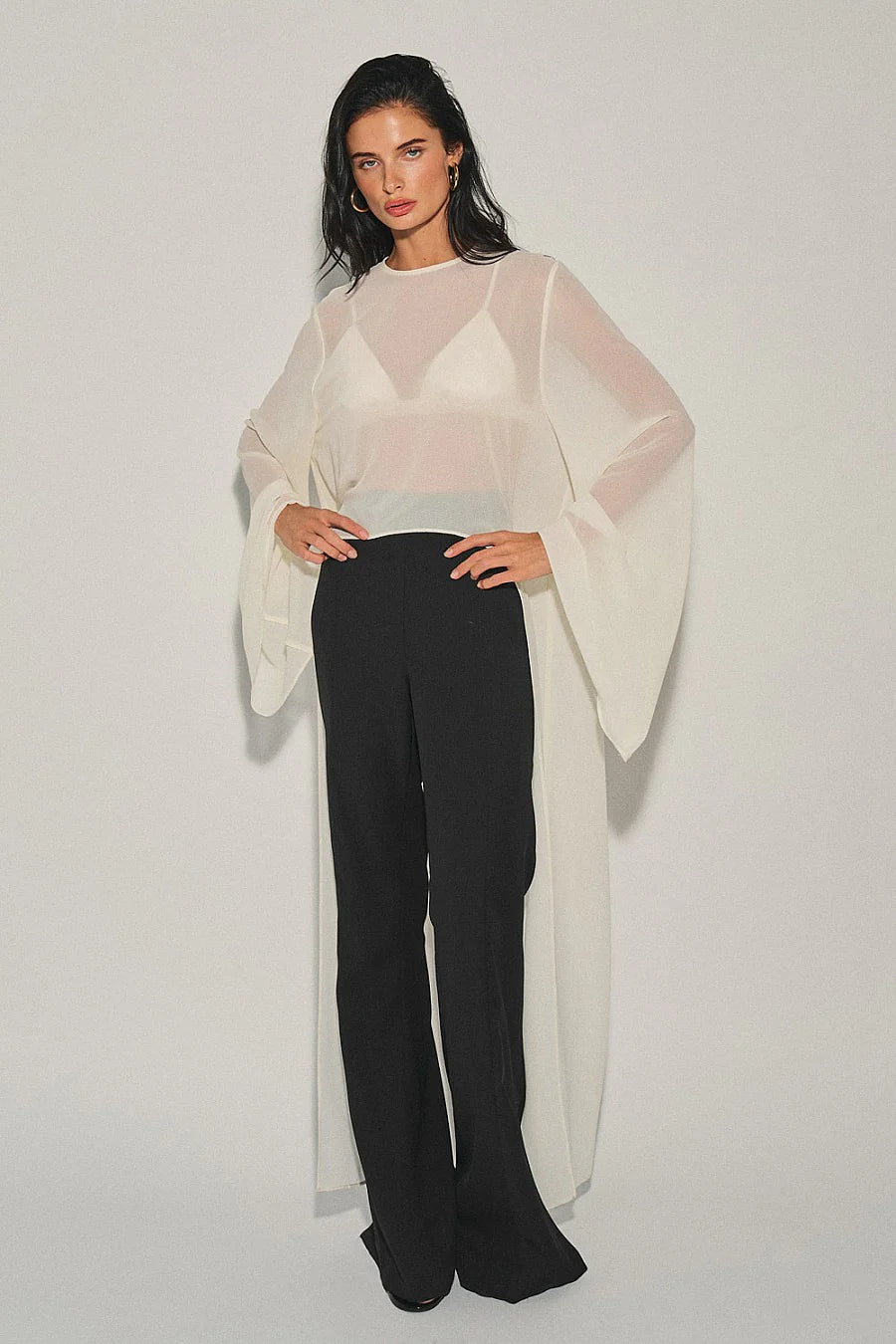 Whisper chiffon overlay top(more colors)