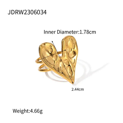 8K Gold Plated Heart Statement Ring