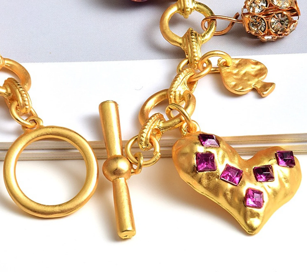 Loads Charm Bracelet- Hearts and Stones