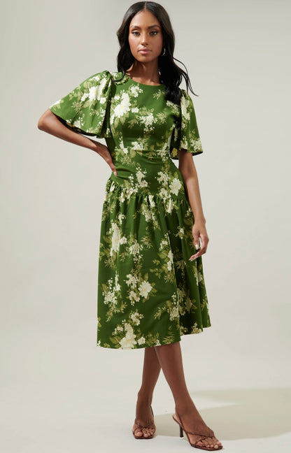 Floral rhythm midi dress