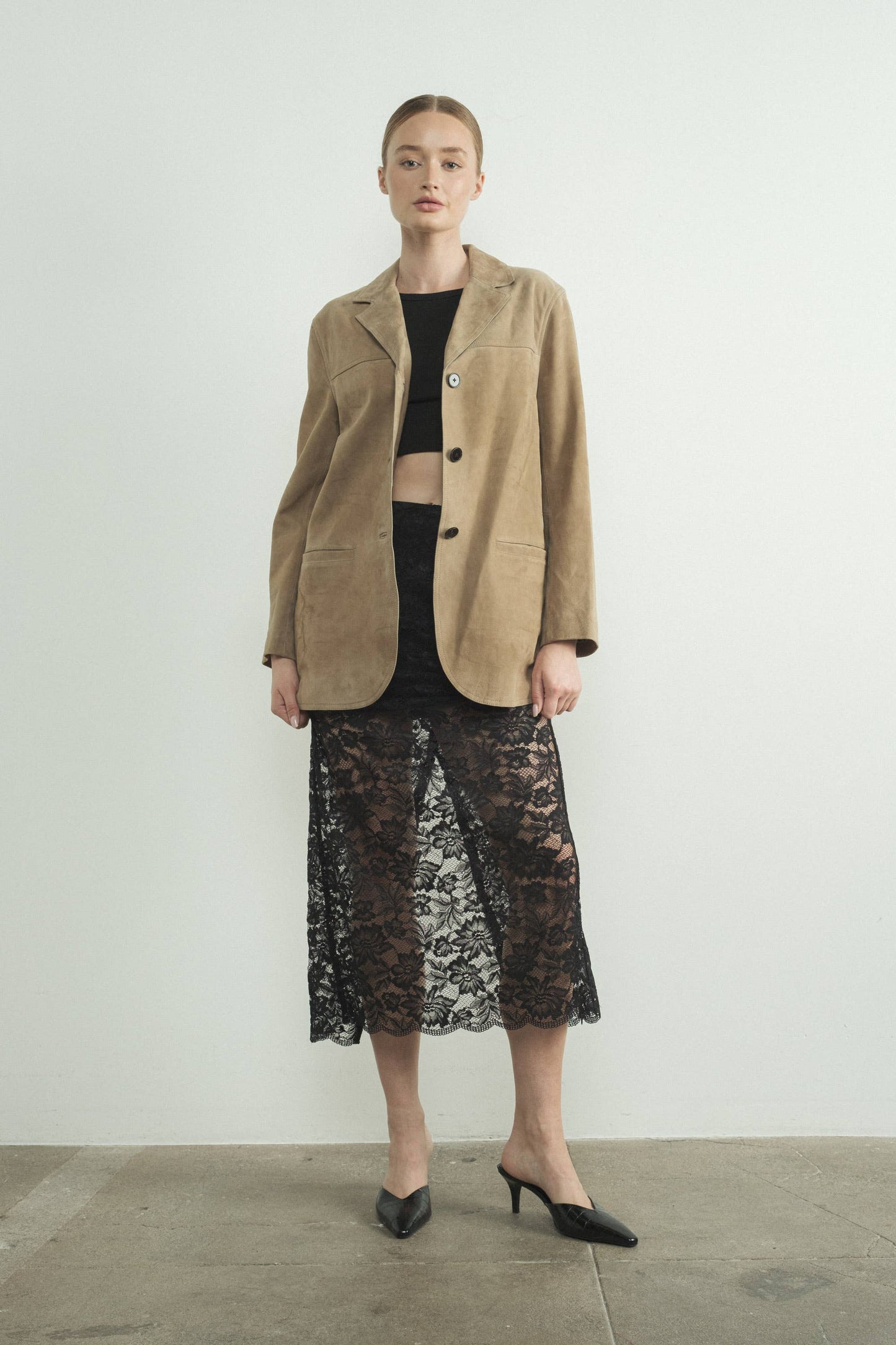 MAJORS FAUX SUEDE BLAZER in CAMEL