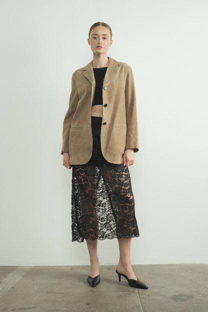 MAJORS FAUX SUEDE BLAZER in CAMEL