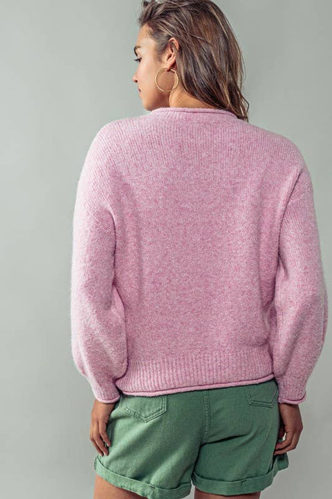 Bow charm knit sweater