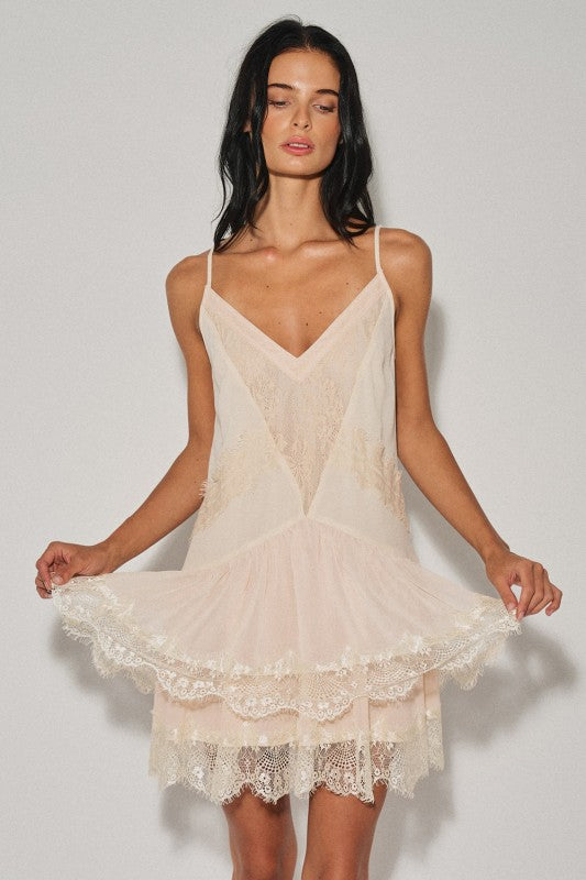 Seraphina lace slip dress