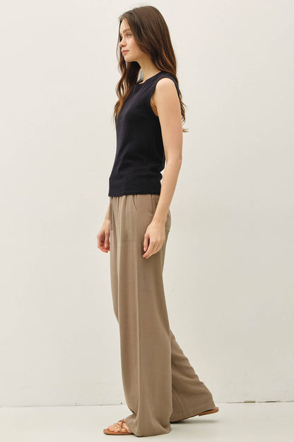 BASICS COTTON CREW NECK TANK TOP