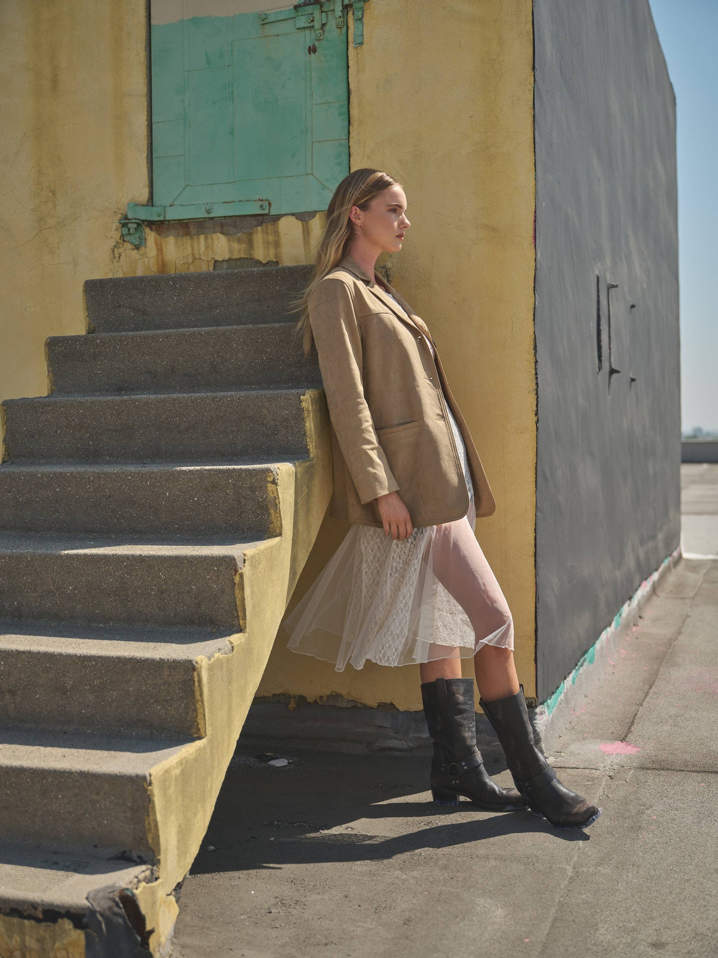MAJORS FAUX SUEDE BLAZER in CAMEL