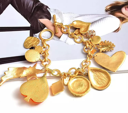 Loads Charm Bracelet- Hearts and Stones
