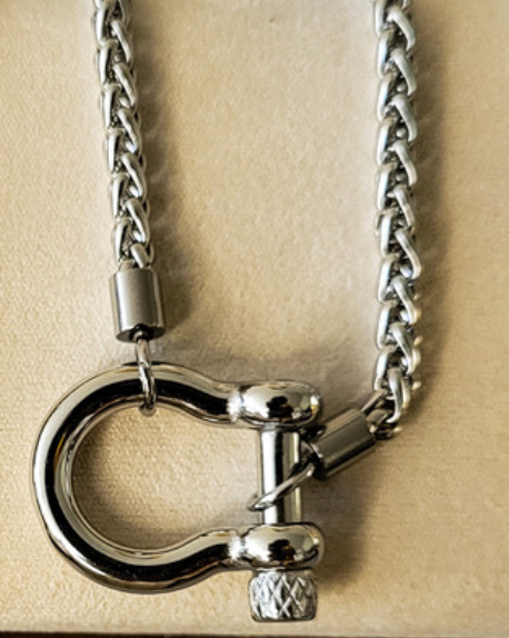 Carabiner horse Bit- Charm Chain  Two Tone