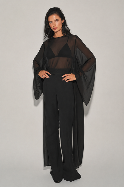 Whisper chiffon overlay top(more colors)