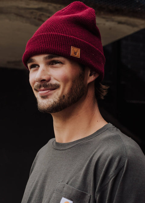 Burgundy Knit unisex Beanie