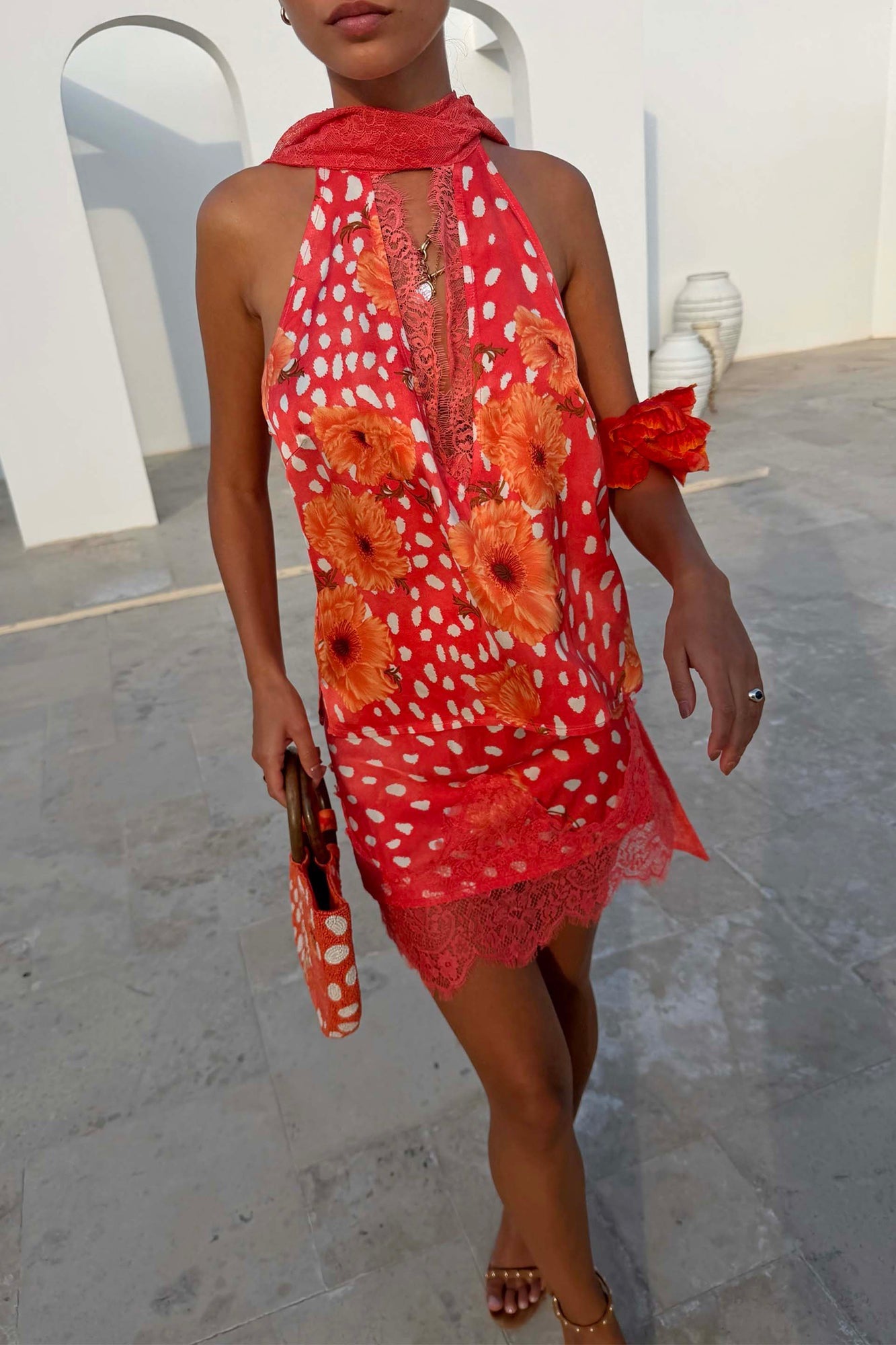 Coral poppy top by NFD