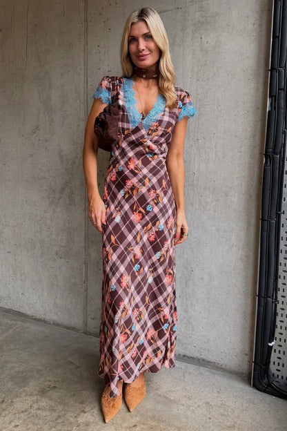 Check floral dress by NFD