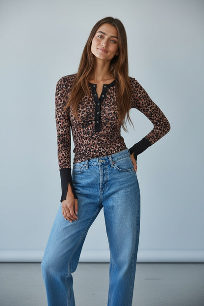 Ellis leopard Henley