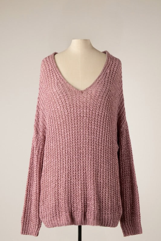 Rosé Drift V-neck sweater