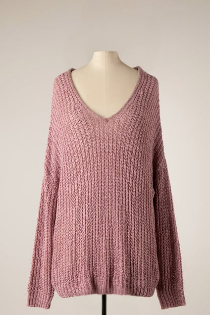Rosé Drift V-neck sweater